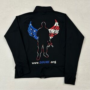 Sport Tek Black DJGMF Patriotic Soldier Silhouette Athletic Zip Up Jacket Size S